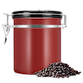 Miniatyrbillede 1 af 5: 1,5 l Lufttæt Kaffebeholder i 304 Rustfrit Stål - Opbevaringsbeholder - Vinrød