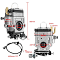 Pikkukuva 5 / 5: 2x Moottoripyörän kaasutin 15mm 2-tahti kaasutin 43cc 47cc 49cc 50cc 52cc skootteri Atv Di