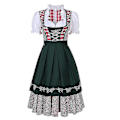 Miniatyrbillede 1 af 5: Høj kvalitet traditionel tysk ternet Dirndl kjole Oktoberfest kostume outfit til voksne kvinder Halloween fancy fest Style1 Green XXXL