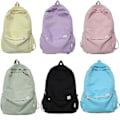 Miniatyrbillede 1 af 4: Vandtæt Nylon Rygsæk til Kvinder - Rejsetaske til Teenagepiger - Ensfarvet Skuldertaske Mochila Bogtaske beige