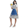 Miniatyrbillede 1 af 5: Høj kvalitet traditionel tysk ternet Dirndl kjole Oktoberfest kostume outfit til voksne kvinder Halloween fancy fest Style2 Blue M