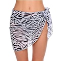 Miniatyrbillede 1 af 4: Korte Strand Saronger til Kvinder Chiffon Badetøj Cover Ups Bikini Wrap Skørt Side Åben til Sommeren A Zebra L