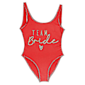 Miniatyrbild 1 av 5: S3xl Gold Print Team Bride Baddräkt Squad Kvinnor Badkläder Möhippa Baddräkt Sommar Strandkläder Badkläder Tingquan Shop gold red S