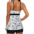 Miniatyrbillede 2 af 4: Kvinder Strand Polstret Swimdress Shorts Bikini Sæt Badetøj Badedragt Strand Badetøj Black White L