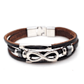 Miniatyrbillede 1 af 4: Punk Alloy Læderarmbånd med Rustfrit Stål Spænde til Mænd, Kvinder (21 cm)