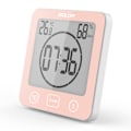 Miniatyrbillede 2 af 5: Badeværelsesur Timer Vandtæt Indendørs Termometer Hygrometer til Badeværelse Brusebad Makeup Køkken (Rød)