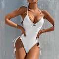 Miniatyrbild 3 av 5: Push Up Badkläder Dam En Delig Baddräkt Kvinnlig Solid Monokini Bandage Baddräkter Sexig Baddräkt Simning Strandkläder Monokini Pink M
