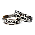 Miniatyrbillede 4 af 4: Punk Alloy Læderarmbånd med Rustfrit Stål Spænde til Mænd, Kvinder (21 cm)