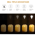 Miniatyrbilde 5 av 5: LED-lys 6 Flammeløse Te-lys med Fjernkontroll, Timerfunksjon, Dimmer, Julelys