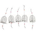 Miniatyrbilde 1 av 3: 5 stk. fiskekrokbur i rustfritt stål, agnbur, fiskefelle, kurvholder, fiskeredskap - Størrelse L