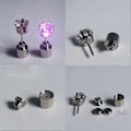 Miniatyrbillede 2 af 3: 1 par Unisex Lysende LED Øreringe Ørestikker Glødende Rustfrit Stål Øreringe Ørestikker Dansefest Tilbehør (Tilfældig Farve)