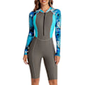 Miniatyrbillede 1 af 5: Dames Enstykke Boyleg Sports Badetøj Langærmet Badetøj UV Beskyttelse Rash Guard Surfing Dykning Dragt Atletisk Badetøj_ll Color 06 S