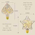 Miniatyrbillede 2 af 5: LED E27 Deko Kreativ Fe-Pære 1.5W Varmt Hvid Edison Pære Dekorativ Stjerne & Hjerte Belysning til Jul, Fest, Bryllup