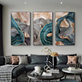 Miniatyrbillede 1 af 4: 3 stk. Væghængt Dekoration Stue Soveværelse Moderne Væghængt Kunst Gave Billede Streamer Dekoration Rammeløs 40*60cm