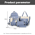 Pikkukuva 4 / 5: 4 kpl sarjaa kangas koululaukut teini-ikäisille tytöille reppu naisten kannettava tietokone reppu koululaukut pojille matkareppu Mochila Escolar 1pcs luggage gray1