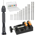 Miniatyrbillede 1 af 5: 37 Dele Mini Håndbor Sæt Præcisions Pin Vise Med Borpresse Vise 0,3-1,2 mm PCB Bor