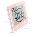 Miniatyrbillede 1 af 5: Badeværelsesur Timer Vandtæt Indendørs Termometer Hygrometer til Badeværelse Brusebad Makeup Køkken (Rød)