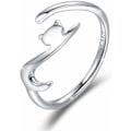 Miniatyrbild 1 av 4: Justerbar Ring Katt Silver Enkel Knuckle Ring Mode Smycken Presenter för Kvinnor Flickor Present