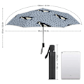 Miniatyrbillede 2 af 5: Sød Pingvin Dyreprint Automatisk Foldbar Rejseparasol Vindtæt Auto 3 Fold Parasol til Kvinder Mænd Voksne