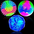 Miniatyrbilde 1 av 5: 3 stk. Piggete Lysende Ball Multi-farget Elastisk Blinkende Ball LED Glødende Interaktiv Hund Kvitrende Piggete Interaktivt Leke
