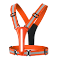 Miniatyrbilde 1 av 5: LED Refleksvest Sikkerhetsutstyr - Oransjerød - Lysende Vest For Nattegåing Og Sykling - Høy Synlighet Løpevest Med Refleksstriper Orange-red