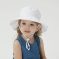 Miniatyrbild 4 av 5: Barnhatt Justerbar Solhatt Andningsbar Strandhatt För Pojkar Flickor_ll White 12-24 Months