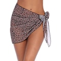 Pikkukuva 1 / 5: Naisten pitkä ja lyhyt sarong-uimapukupeite kesäranta bikinit kääri läpikuultava lyhyt hame huivi uima-asujen peitteeksi Leopard-Short One Size