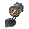 Miniatyrbillede 1 af 4: Bil, motorcykel, skib, autocamper modifikation, dobbelt USB biloplader, dobbelt blænde, ny 4.2 bil mobiltelefon hurtigoplader Dual aperture 4.2A orange