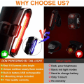 Miniatyrbilde 2 av 5: 110 Lumen Sterk Sykkellys Bak, USB Ladbar LED Sykkellys med 5 Faste/Blinkende Moduser