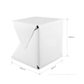Pikkukuva 1 / 5: 20 cm pieni LED-valo miniateljee softbox kannettava kokoontaitettava valokuvausrekvisiitta kaksoisvalopalkki 6 väritaustakangasta