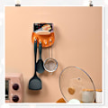 Miniatyrbillede 4 af 5: Pottelids Holder Organizer Stativ - Pottelids Holder, Nøgle, Håndklæde Krog Til Skab, Bageudstyr, Køkken, Køkkenudstyr, Pantry