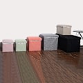 Miniatyrbillede 5 af 5: Opbevaringsboks med høj bæreevne, foldbar stof, alsidig opbevaringsottoman, kubus sæde til hjemmet Qinhai Orange 40cm