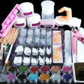 Miniatyrbillede 1 af 3: Akryl negle kit akrylpulver med alt professionelt til begynder glitterpulver falske negle
