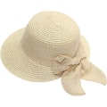 Miniatyrbild 1 av 3: Sommarhattar för kvinnor Bred Bongrace Kvinnors Halmstrandhatt Liten Flicka Solkeps Vikbar Damhattar Solhatt med Rem Beige