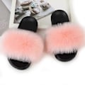 Miniatyrbillede 1 af 2: Dame Faux Fur Slippers Dame Slippers Fuzzy Sandaler Flip Flop Pelsede Slippers Bløde Flade Til Indendørs Udendørs 9 SIZE 44-45