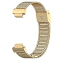 Miniatyrbillede 2 af 5: Fitbit Inspire 3 Rem Sort Urremme i Rustfrit Stål med Fint Masket Design og Spænde - Guld
