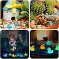 Miniatyrbillede 2 af 5: 100 stk. mini gummiænder resin ænder lysende ænder Luminous green