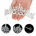 Miniatyrbilde 2 av 5: Krystallkrone Tiara, Bryllup Brud Rhinestone Krone, Krystaller Prinsesse Krone Tiara for Bryllup Krone Bryllup Prom Fest Bursdag