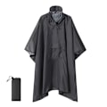 Miniatyrbillede 1 af 3: Udendørs bjergbestigning regnfrakke tre-i-en multifunktionel voksen cape regnfrakke PU vandtæt 210T polyester måtte baldakin grey