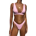 Pikkukuva 1 / 3: Mimigo Naisten Alhaisen Vyötärön Bikinit Uimapuvut Push Up Halter Kaksi Osainen Uimapuvut PINK XL