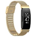 Miniatyrbillede 5 af 5: Fitbit Inspire 3 Rem Sort Urremme i Rustfrit Stål med Fint Masket Design og Spænde - Guld