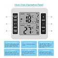 Miniatyrbild 1 av 5: LCD Digital Kylskåpstermometer, Frys Termometer, Kylskåpstermometer med Sensorlarm Klocka och Min/Max-poster [Batteri Ingår Inte]