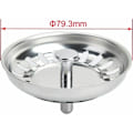 Miniatyrbillede 2 af 3: Pieces Rustfrit Køkkenvask Si Filter Dobbeltlags Vaskprop Vaskdræn Til Dit Køkken Badeværelse - Diameter 79,3 mm