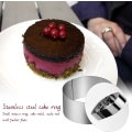 Miniatyrbilde 3 av 5: 4 stk Runde Matlagingsringer, Rustfritt Stål Matringer Kakeform Baking Ring Mold med 4 Matpresser - 8x4cm