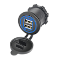 Miniatyrbillede 1 af 4: Bil, motorcykel, skib, autocamper modifikation, dobbelt USB biloplader, dobbelt blænde, ny 4.2 bil mobiltelefon hurtigoplader Dual aperture 4.2A blue