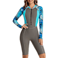 Miniatyrbillede 3 af 5: Dames Enstykke Boyleg Sports Badetøj Langærmet Badetøj UV Beskyttelse Rash Guard Surfing Dykning Dragt Atletisk Badetøj_ll Color 05 M