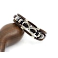 Miniatyrbillede 3 af 4: Punk Alloy Læderarmbånd med Rustfrit Stål Spænde til Mænd, Kvinder (21 cm)