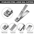 Miniatyrbilde 3 av 5: Negleklipper for tånegler, rett kant, rustfritt stål, for menn og kvinner, tykke negler Silver