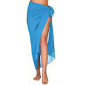 Pikkukuva 1 / 5: Naisten pitkä ja lyhyt sarong uimapukukangas kesäranta bikinit kääre läpikuultava lyhyt hame huivi uima-asukangas Light Blue-Long One Size
