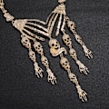 Miniatyrbillede 2 af 5: Halloween Smykker Halskæder Halloween Dekorationer Klo Kraveben Kæder Skalle Kæder Øreringe Halskæde Øreringe Sæt